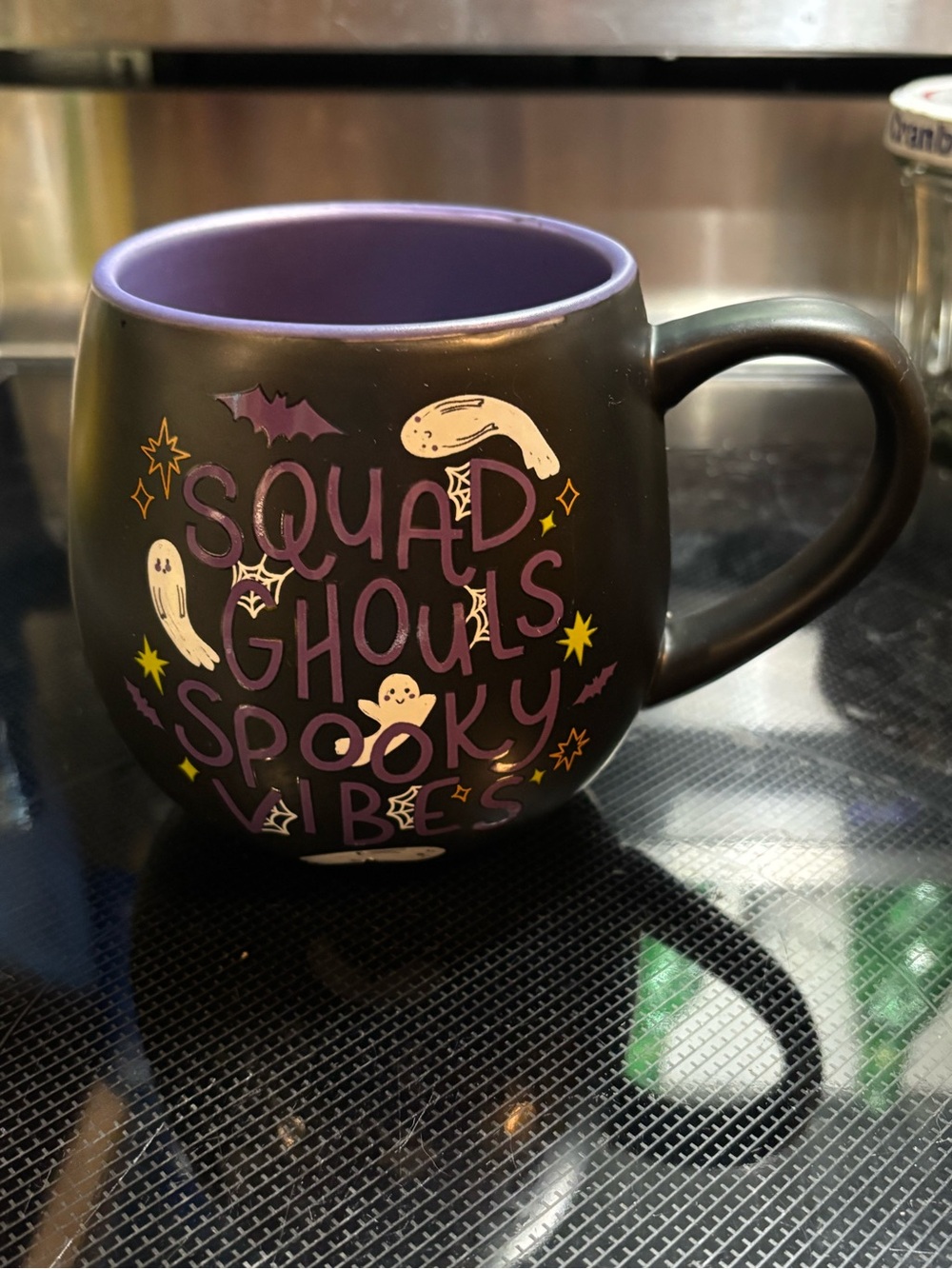 Halloween Squad Ghouls Spooky Vibes Black & Purple Ceramic Mug